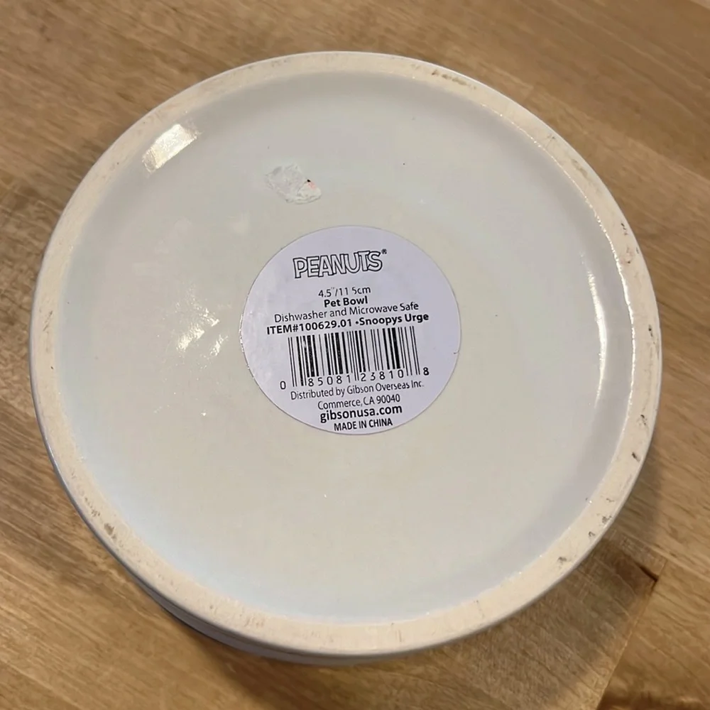 Peanuts Fon't Forget To Feed The Fog Dish Dog 4.5”